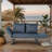 Outdoor Patio Bench, PE Wicker Side Foldable Backyard Conversation Bench