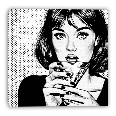 «Midnight Sip», art mural sur toile tendue