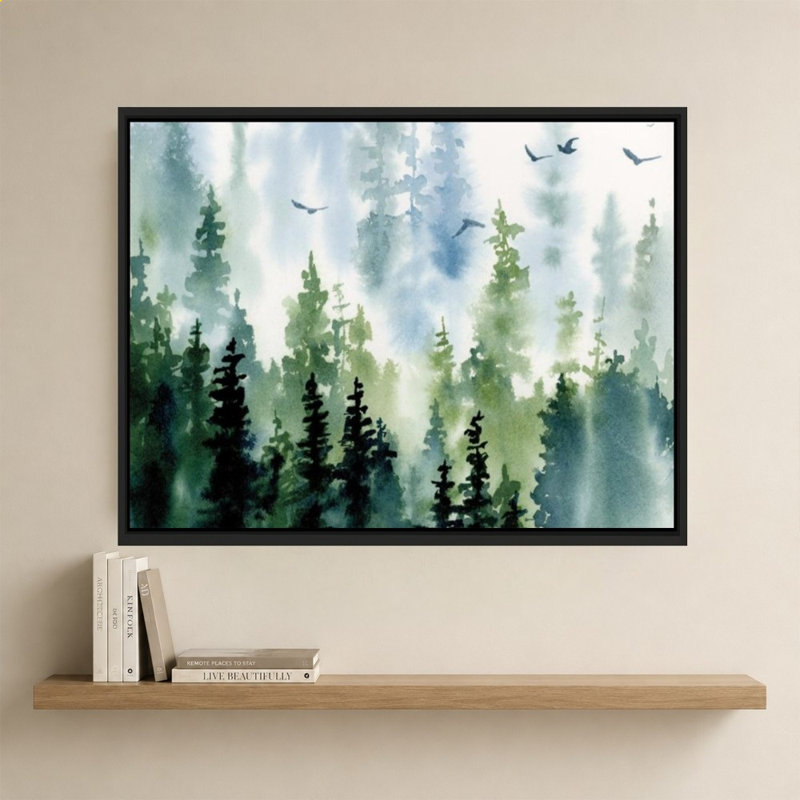 Treeline par Katrina Pete - Impression sur toile, H 34 po x l 44 po, Noir