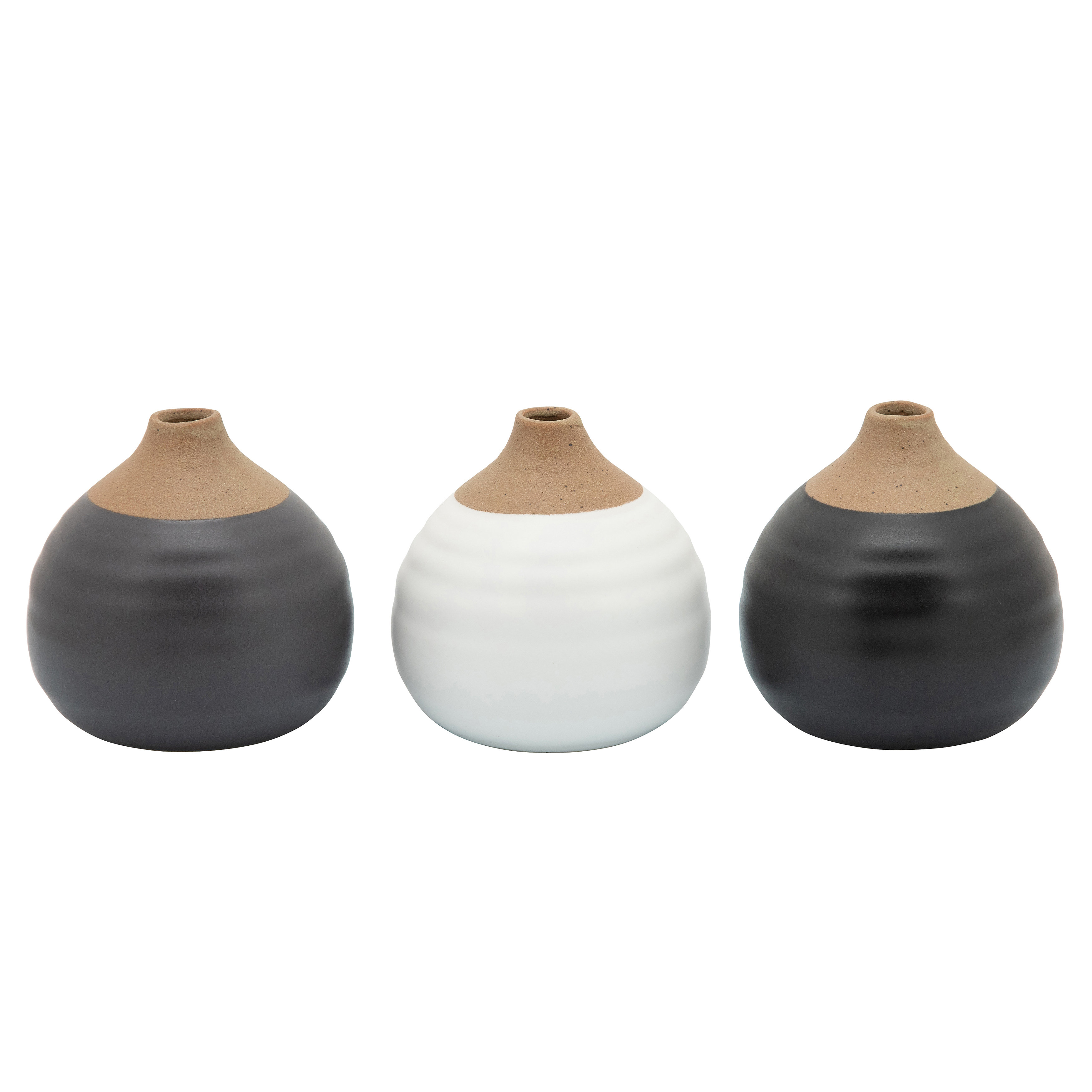 Trio Modern White Porcelain Bud Vase Set of 3 + Reviews
