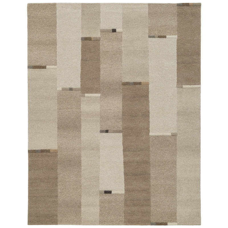 Tapis Albers touffeté à la main, Naturel, Rectangle 7 pi 6 po x 9 pi 6 po