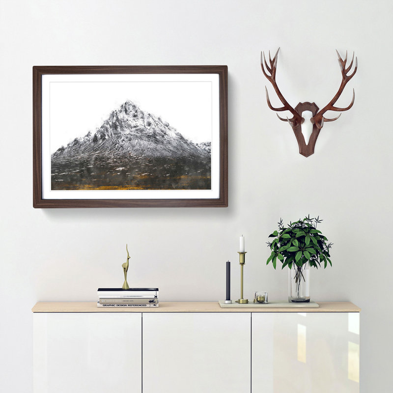 Mountain in Scotland - Picture Frame Graphic Art Print, Walnut Framed, 33cm H x 45cm W x 2cm D