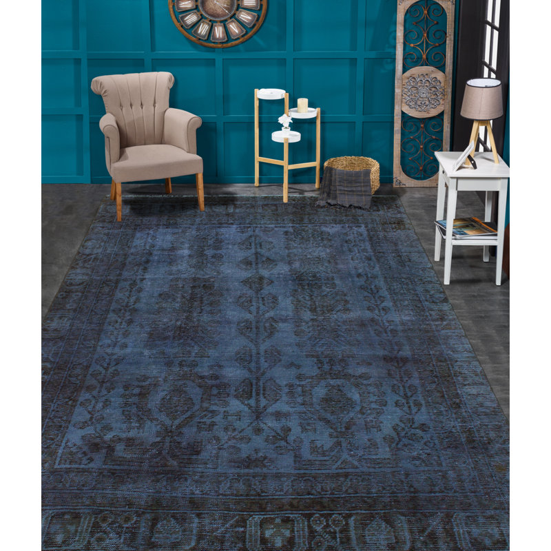 Tapis rétro bleu Adonis