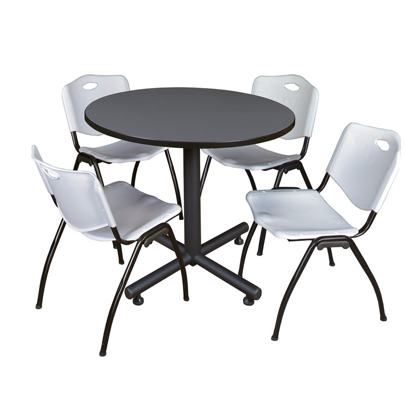 Table de salle de repos Nicklo, Gris, Gris, 29" H x 36" L x 36" D