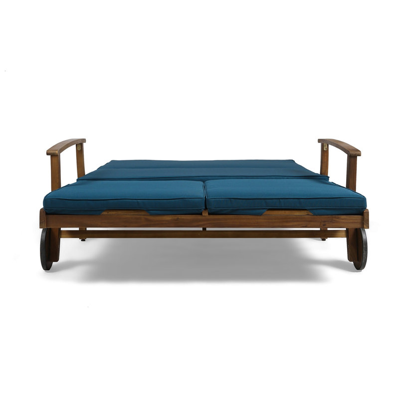 Modern Double Chaise Lounge, Navy
