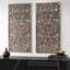 Décoration murale en bois vieilli 2 - Finition bronze fleur de lotus d'intérieur l 15,75 po x H 31,5 po x P 0,59 po