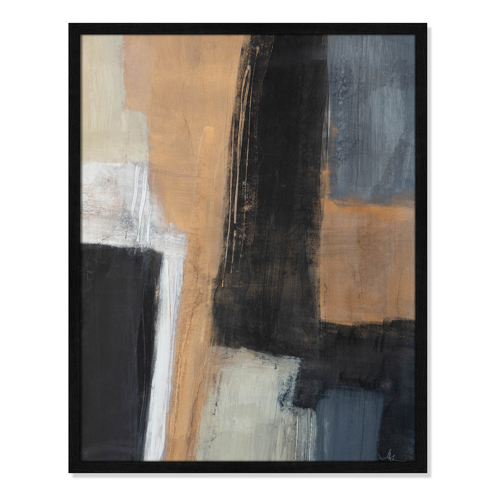 Metallic Slate I Print, 29.5" H x 23.5" W x 1.25" D, Black Slim Unmatted Picture Framed