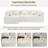 Beige Sectional Furniture, Modular Style, Full Foam Support, Soft Curved , Deep Seating 101.2" Comfort, Chenille-1816931792