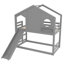 Lit superposé simple en bois massif gris avec glissoire et tablettes, créant une chambre à coucher-1709205102
