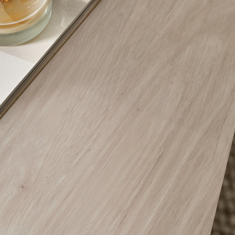 Abbondanza Rubberwood & Veneer Coffee Table with Shelf - Traditional Farmhouse Cottage Style, Gray Top/Gray Base