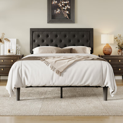 Upholstered Platform Bed, No Box Spring Needed