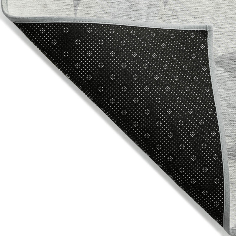 3' X 5' Gray And Beige Abstract Washable Indoor Outdoor Area Rug