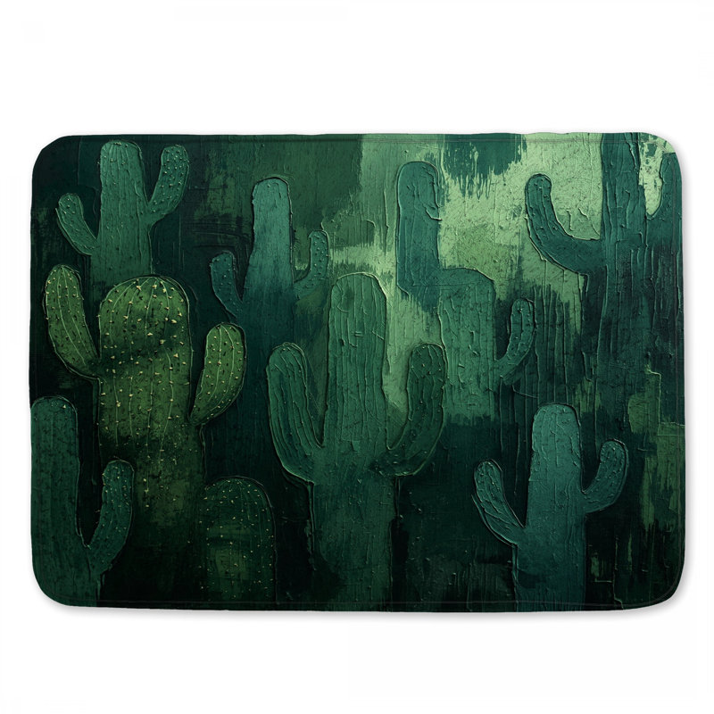 Tapis de bain Green Cactus, L 34 po x L 21 po
