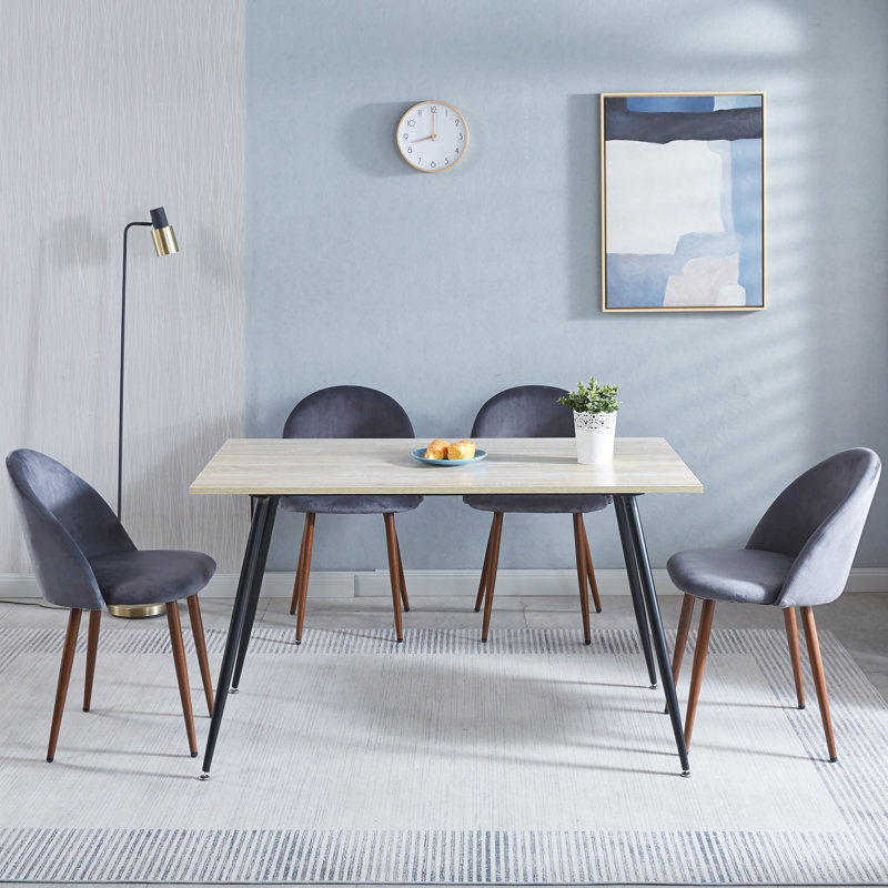 Ensemble de salle à manger rectangulaire L 31,4 po x l 51,1 po Meilani, gris, En bois