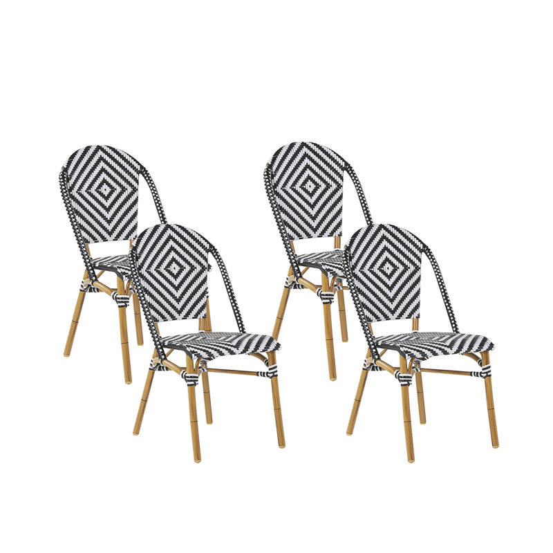 Gesine Stacking Patio Dining Side Chair with Cushion