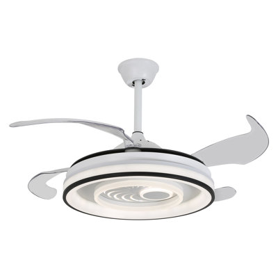Ventilateur de plafond rétractable moderne 42 pouces avec lumière et télécommande Lahela
