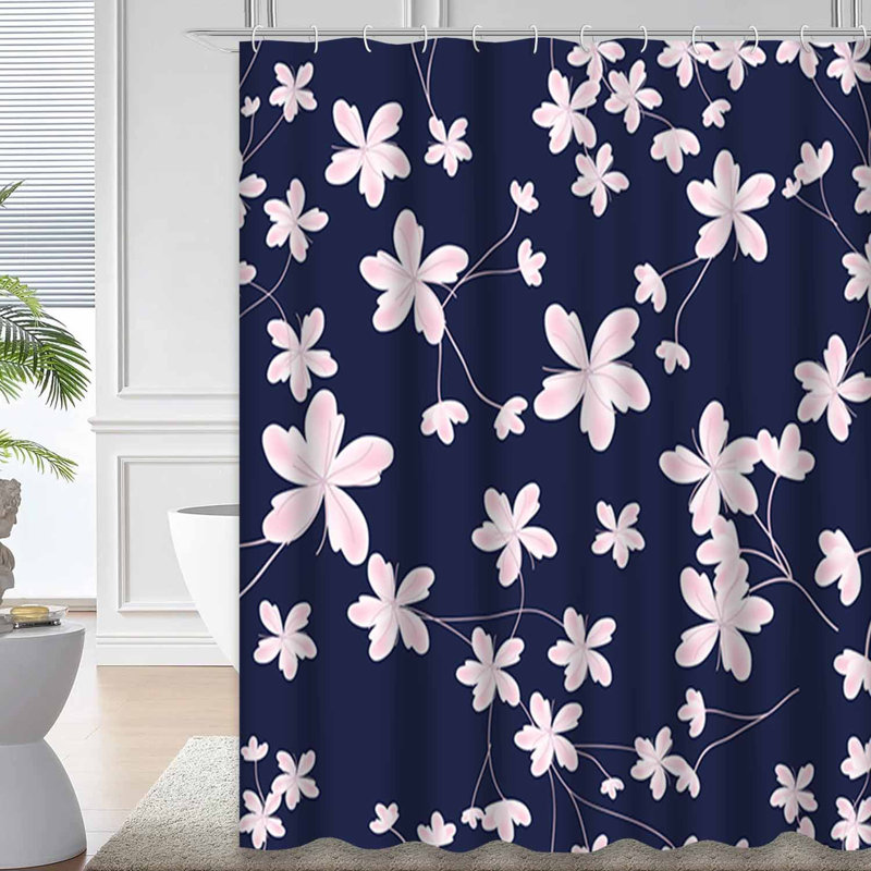 Rideau de douche Soft Cherry Blossom, L 72 po x l 84 po