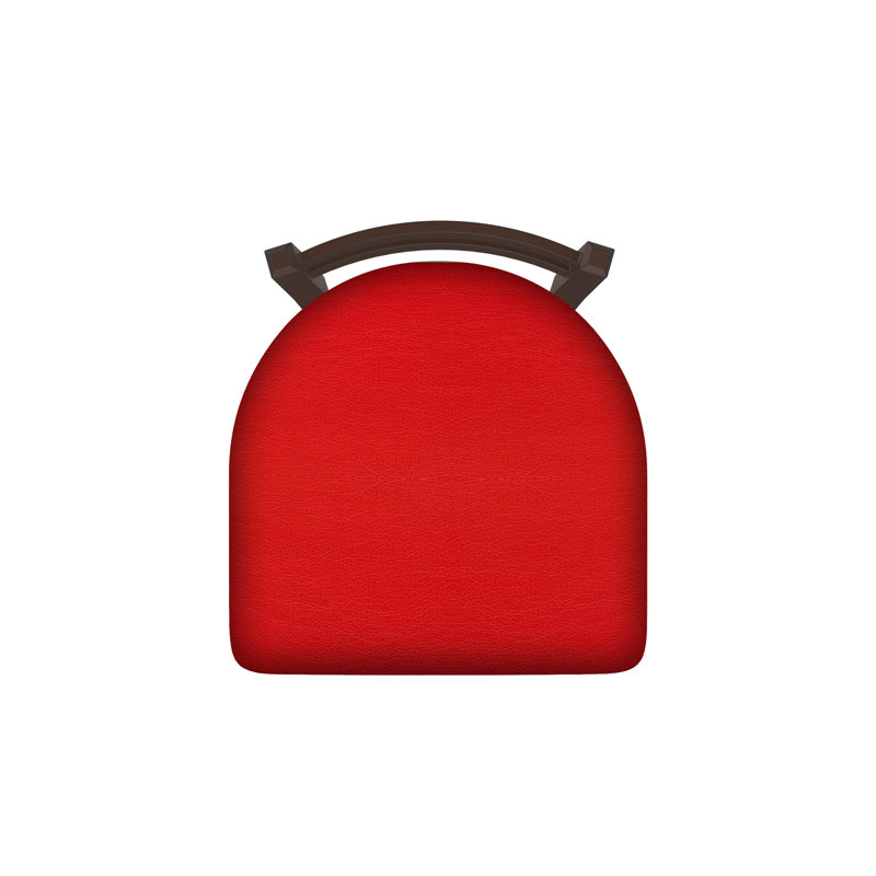 Tabouret de coiffeuse en métal Jackie, Bronze, Vinyle - Rouge galop