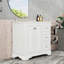 Meuble-lavabo autoportant élégant avec lavabo en céramique, portes à fermeture en douceur et rangement réglable-227500375