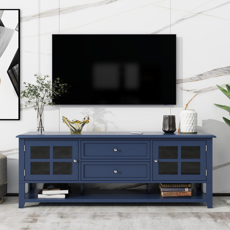 Meuble télé avec zone fonctionnelle, téléviseurs de 60 po, Blue