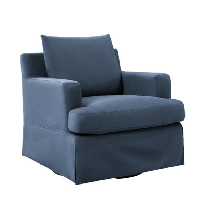 Lucie Slipcovered Swivel Chair