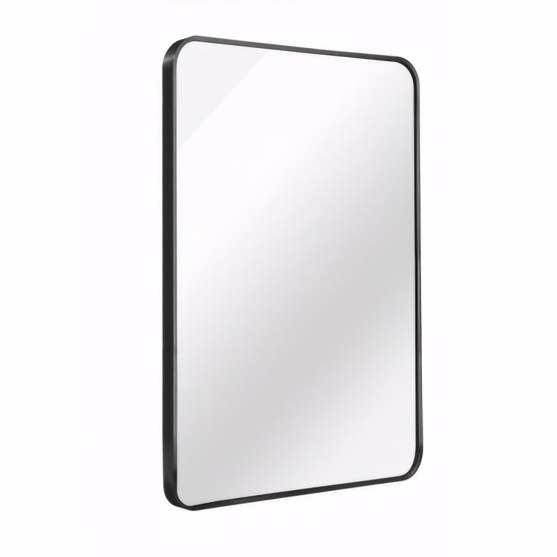 24x36 Inch Metal Frame Rectangular Wall-mounted Bathroom Mirror, Matte Black