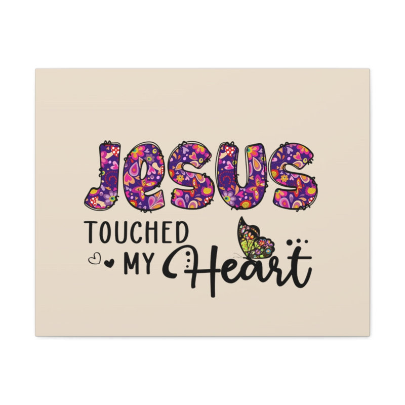 Touched My Heart Floral - Wrapped Canvas Print, 30cm H x 41cm W
