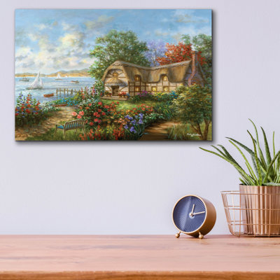  'Seacove Cottage' by Nicky Boehme Acrylic Glass Wall Art, 16" x 12"