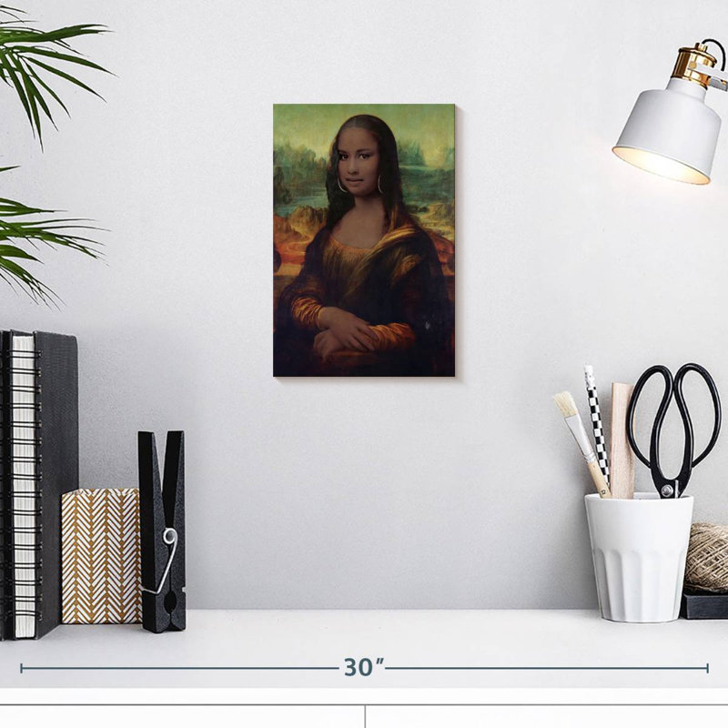 Leisha Mona Lisa d'inspiration afro-américaine, H 12 po x l 8 po