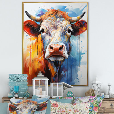 " Colorful Cow Expressionist Portrait I "