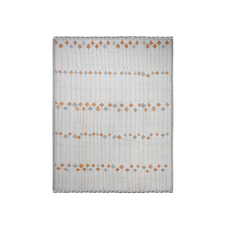 Tapis oriental rectangulaire en laine noué à la main 12 pi 5 po x 15 pi 2 po - MOA10220560