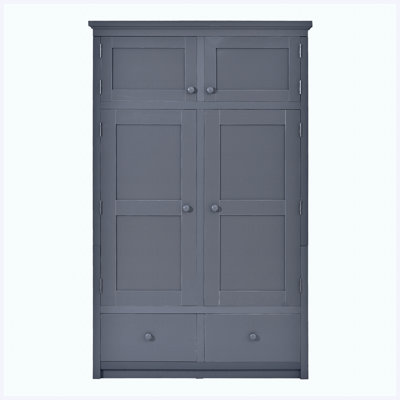 46.5" W Freestanding Kitchen Pantry Cabinet, Grey Tall Storage Cupboard with 8 Door Shelves, 4 Pull-Out Trays & 6 Drawers for Kitchen, Dining Room