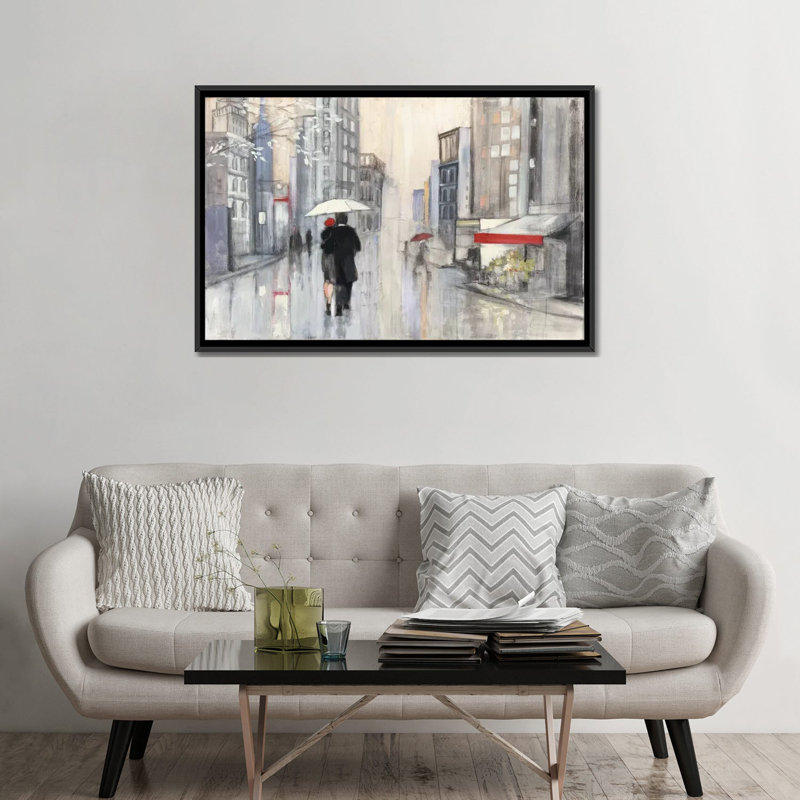 « spring rain, new york », reproduction d’art sur toile, H 12 po x l 18 po x P 1,5 po, Toile tendue, Aucun mat