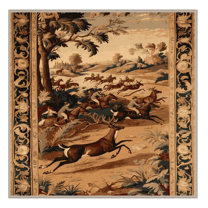 Tapis brun français lavable à la machine, Carré 4 pi