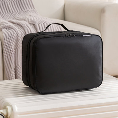  Sac de rangement de voyage en tissu de grande capacité, sacs fourre-tout robustes avec poignées et fermetures à glissière robustes, légers et résistants à l'eau, essentiels pour chambre d'étudiant, noir