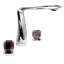 Robinet de salle de bain moderne avec poignées en cristal de roche - Robinet de meuble-lavabo de luxe à 3 trous avec poignées en cristal-98801786