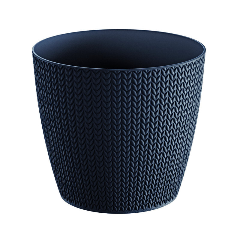 Caffrey Pot Planter, Black, 16.7cm H x 19cm W x 19cm D, Individual