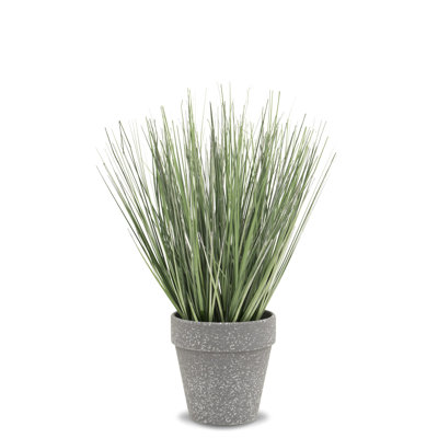 Faux Grass Plant in Plastic Pot