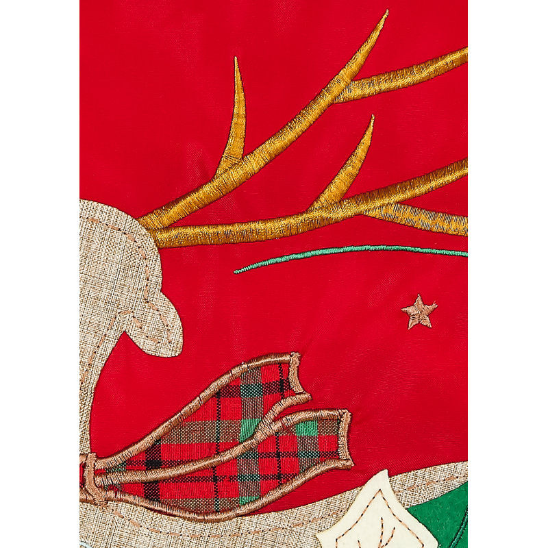 Drapeau de jardin en polyester 18 x 13 po Goaround Christmas Reindeer