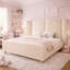 Upholstered Platform Bed Frame with Tall Wingback Headboard, Corduroy Modern Design,No Box Spring Needed, Easy Assembly-1638776384-1638776387