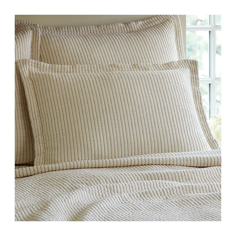 Hudson Stripe Sham, King, Cream
