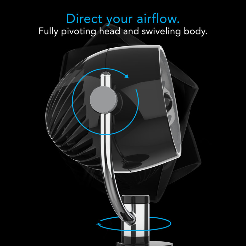 Black Metal Adjustable Desk Clip Fan with Three Speeds