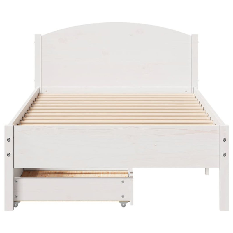 Hoch Solid Wood Storage Bed, Small Single (2'6), White