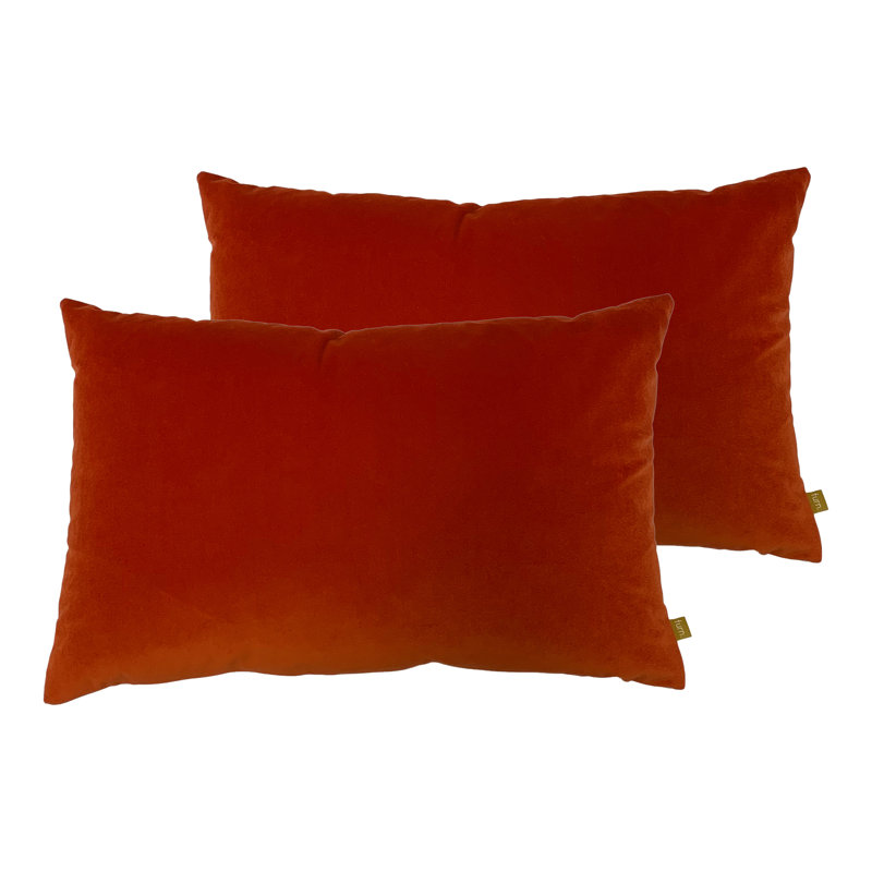 Bouley Rectangular Scatter Cushion, Tangerine Red, Feather