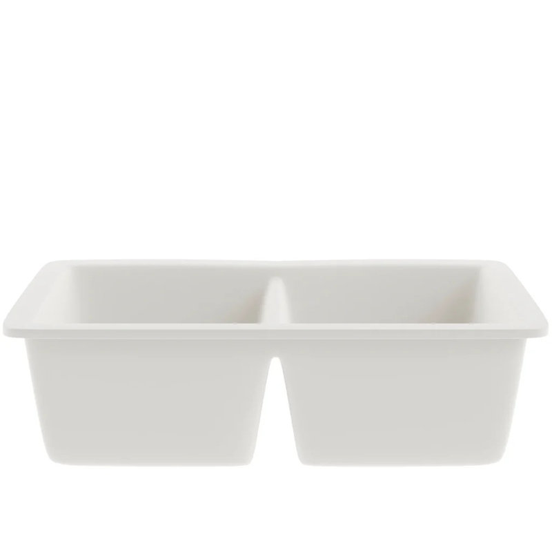 Évier de cuisine à double cuve encastrable en granite, Blanc