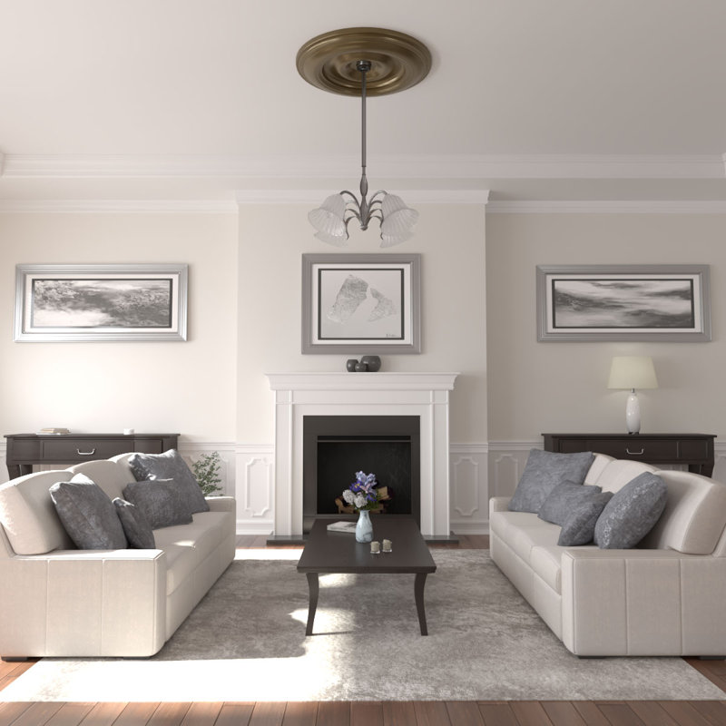 Médaillon de plafond Endurathane Classic, DO 44 1/2 po x P 4 po x P 4 po (convient aux auvents jusqu'à 8 1/4 po), Laiton