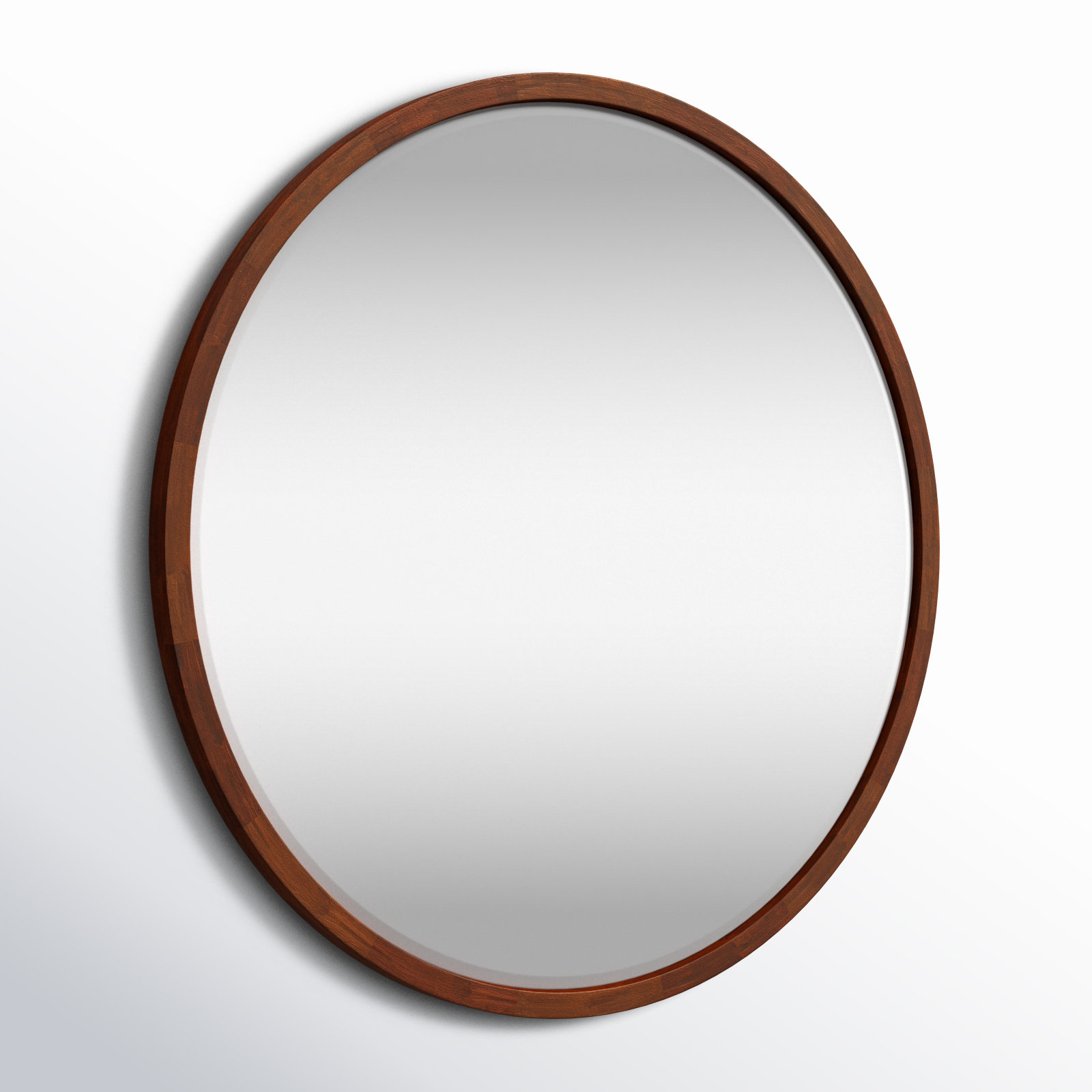 Glover Solid Wood Mirror, 24" x 24", Walnut Brown