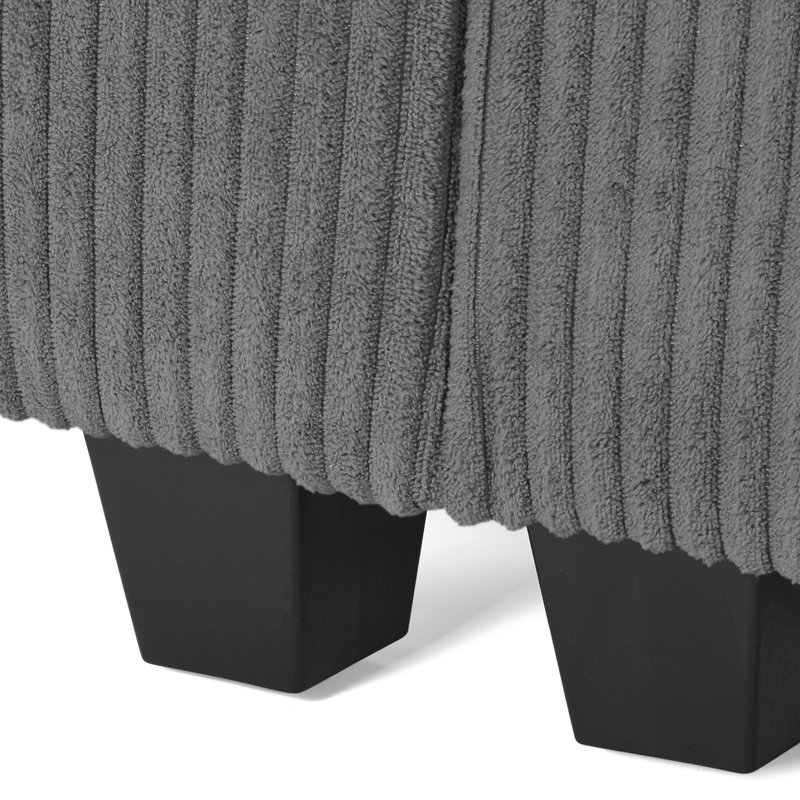 Causeuse modulaire en velours côtelé avec port USB, Gris