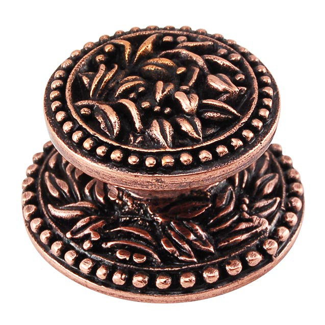 San Michele Mushroom Knob, 1.25" H x 1.25" W x 0.875" D, Antique Copper