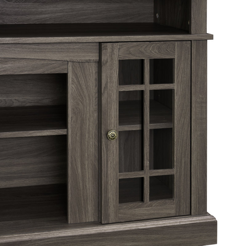 Classic Entertainment Center 65 "- Noyer foncé, support de rangement fonctionnel en noyer pratique et attrayant, Non